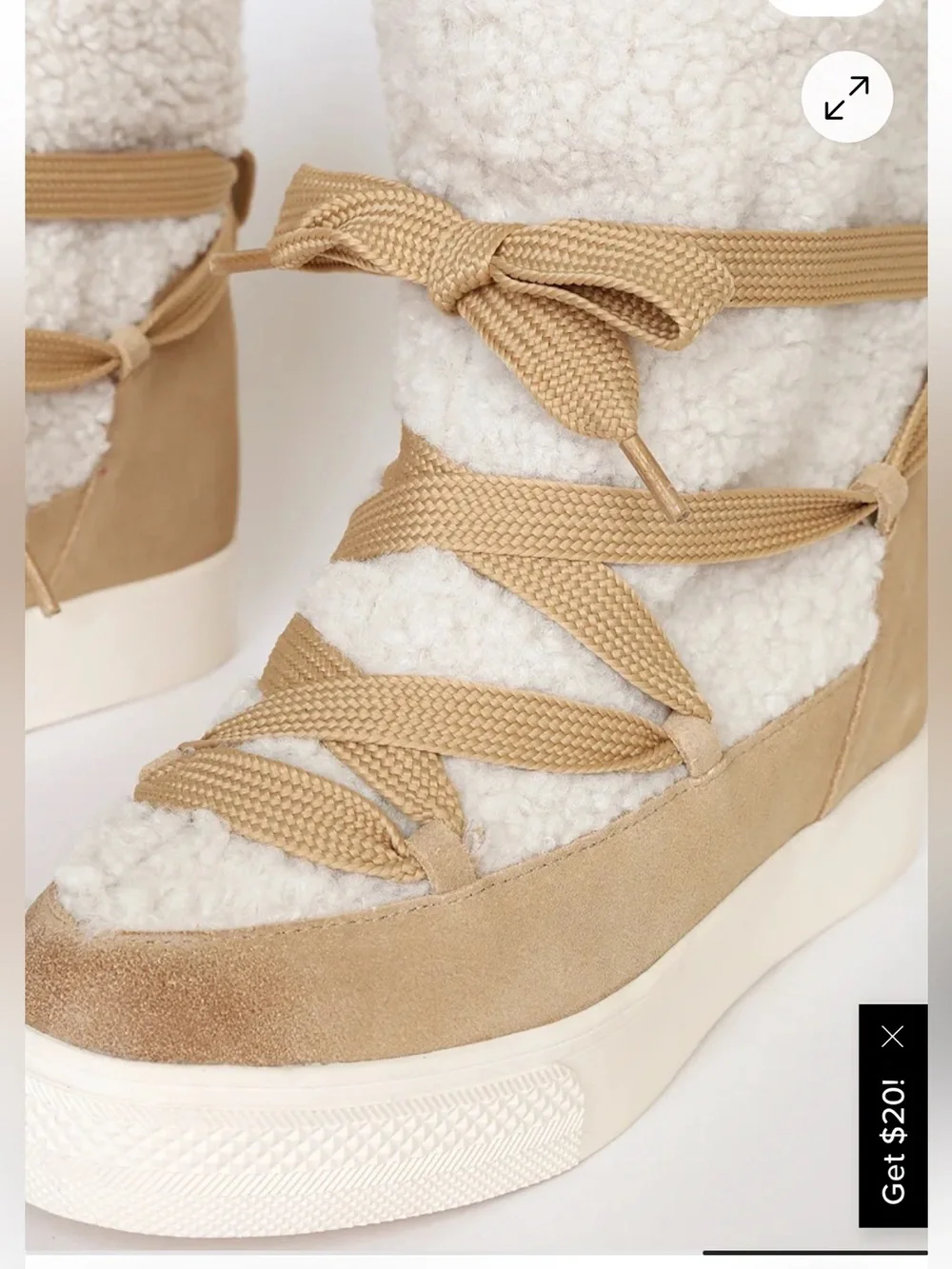 NWT Dolce Vita Wendel Wessa Sage Suede Shearling Platform Boots - 7.5